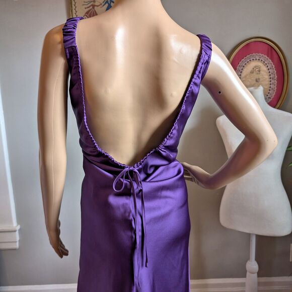 Target Future Collective Alani Noelle Satin Midi Slip Dress Purple Low Back - Picture 5 of 12